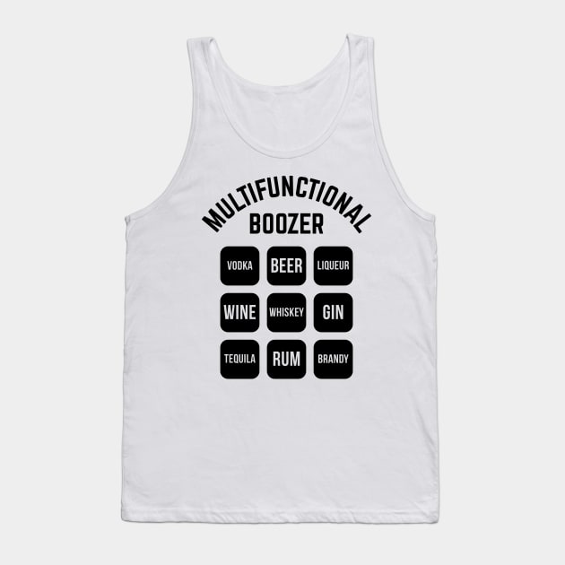 Multifunctional Boozer (Drinking Alcohol / Black) Tank Top by MrFaulbaum